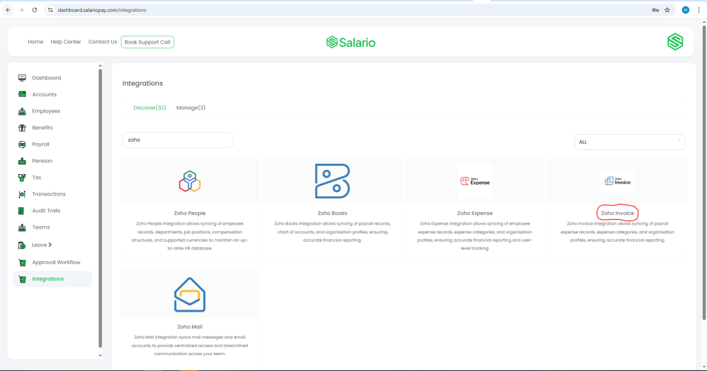 How to Automatically Sync Employee Payments to Zoho Invoice with Salario