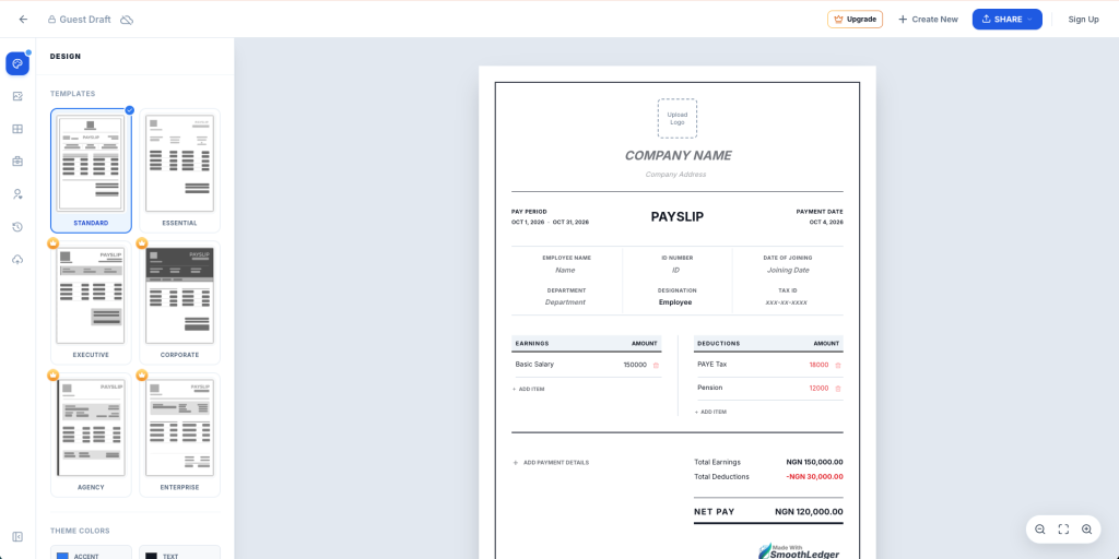 smoothledger payslip