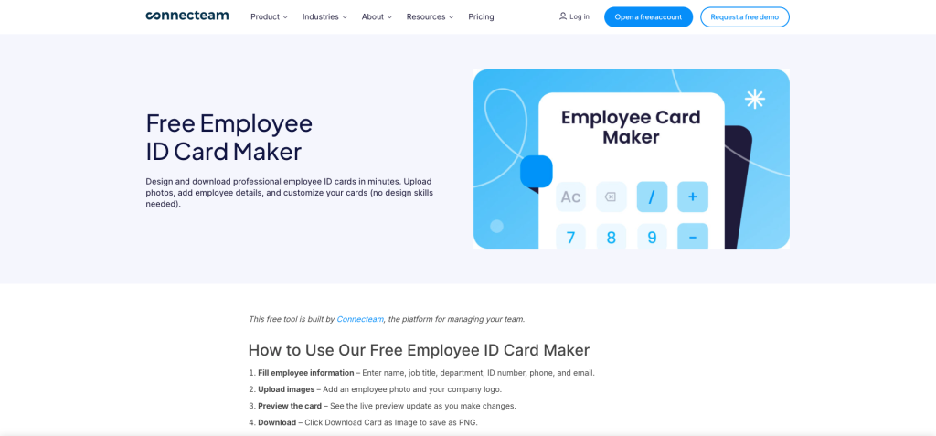 Connecteam Employee ID Card Makers